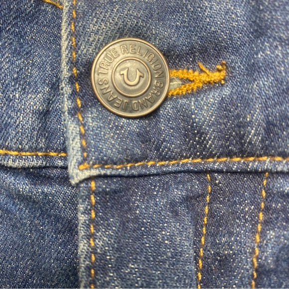 True Religion Men’s Distressed Slim Fit Jeans 40 Blue Denim - Picture 8 of 13